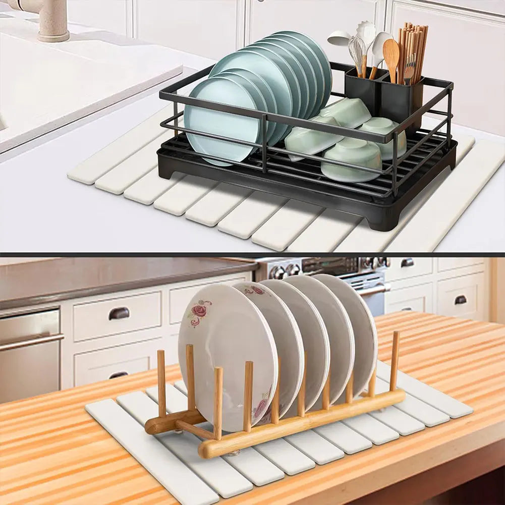 The Diatomite Kitchen Dish Drying Mat Because Your Kitchen Deserves Better