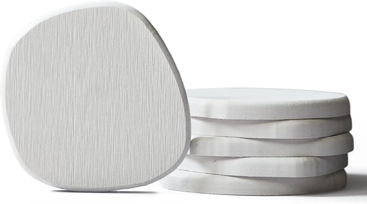 Instant Dry Stone Absorbent Diatomite Coaster Set of 6 for Drinks Wine Coffee, Diatomaceous Earth Coasters for Coffee Table